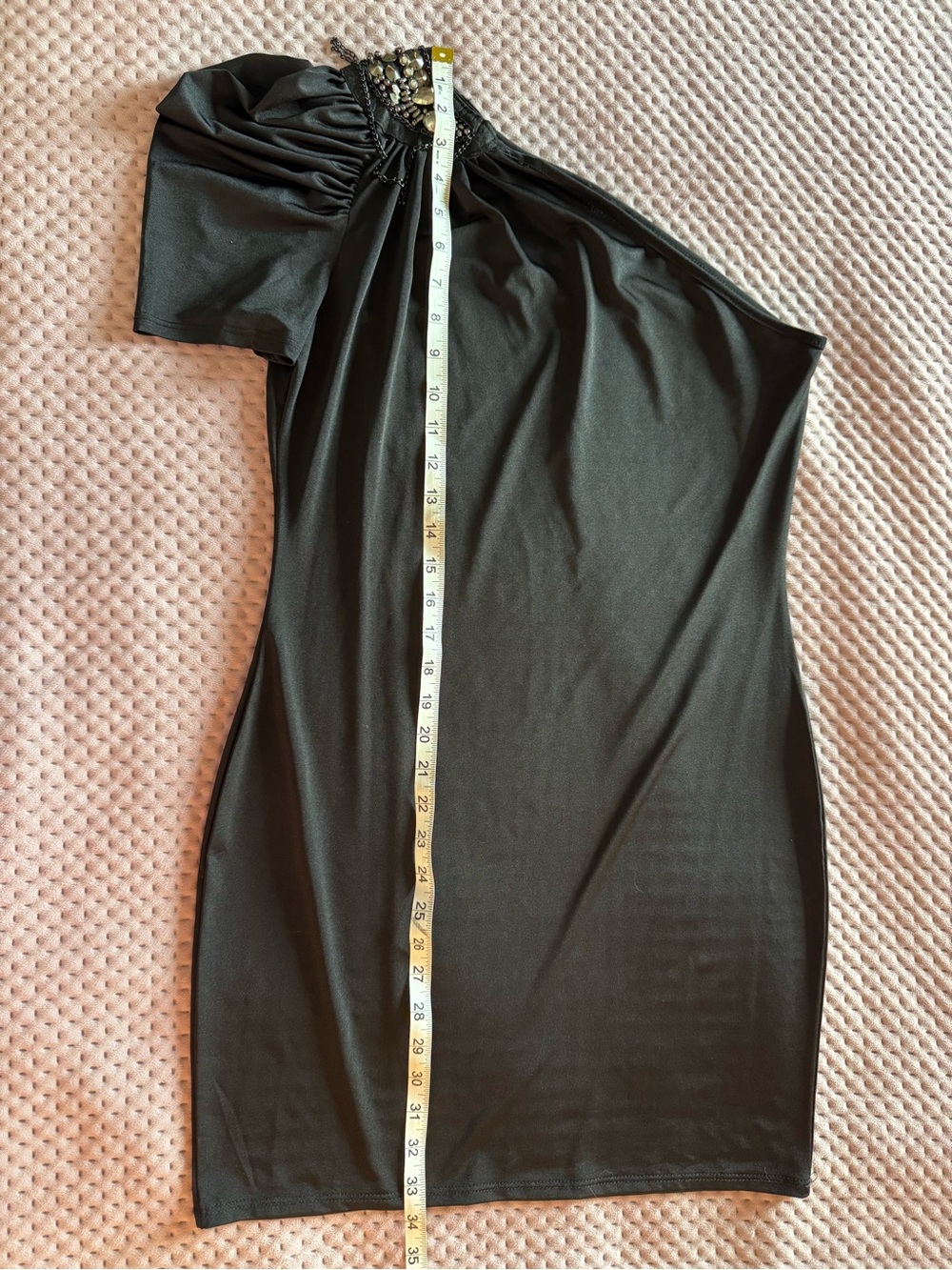 Rue21 Black One Shoulder Embellished Cocktail Dress L